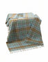 John Hanly Large Lichen Sea Green and Beige Plaid Blanket