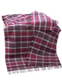 Large Irish Picnic Blanket Berry Red Grey Windowpane