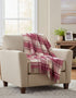 Large Irish Picnic Blanket Natural Pink Mix Plaid