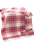 Large Irish Picnic Blanket Natural Pink Mix Plaid