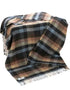 John Hanly Large Brown Charcoal Plaid Blanket