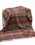 Large Irish Picnic Blanket Raspberry Purple Green and Orange Tartan