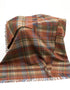 Large Irish Picnic Blanket Brown Orange and Blue Plaid