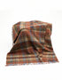 Large Irish Picnic Blanket Brown Orange and Blue Plaid