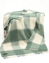 Large Irish Picnic Blanket White Sea Green Block