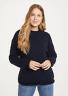Ladies Donegal Roll Neck Sweater | Navy