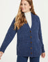 Ladies Donegal Tweed Cardigan with Pockets - Blue