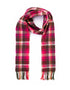 John Hanly Lambswool Scarf | Pink Maroon Check | Irish Heritage