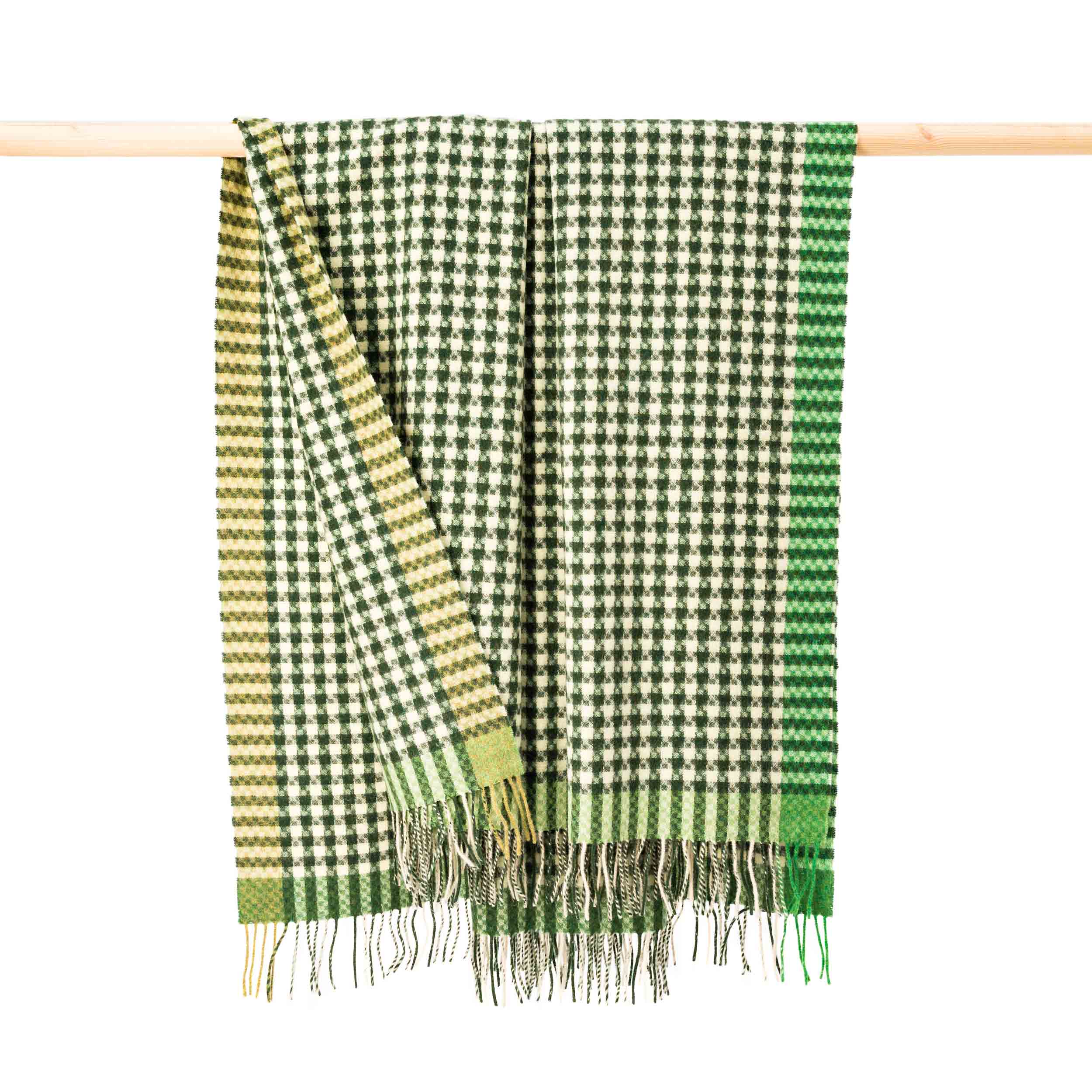 Lambswool Throw Cream Green Small Block
