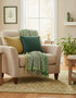 Lambswool Throw Cream Green Small Block