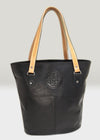 Lee River Black Leather Tote Bag