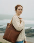 Lee River Tan Leather Tote Bag