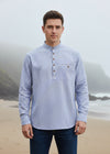 Lee Valley Flannel Grandfather Shirt | Grey Stripe