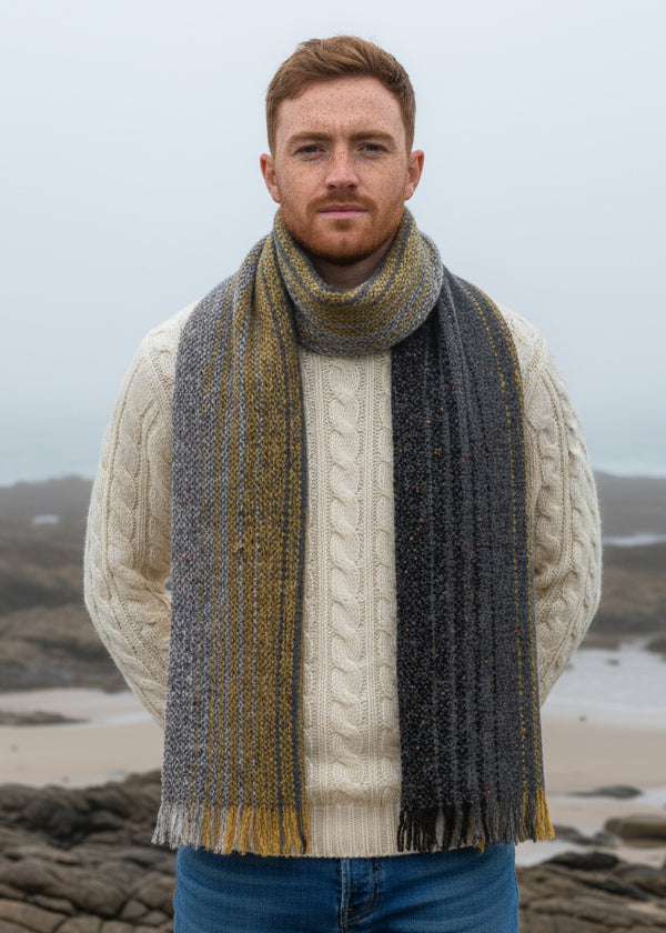 Mucros Islander Scarf | Grey Brown