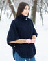Aran Funnel Neck Cape | Navy