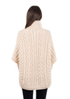 Aran Funnel Neck Cape | Oatmeal