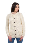 Ladies Aran Cardigan | Natural
