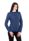 Ladies Aran Cardigan | Blue