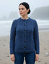 Ladies Button Aran Cardigan | Blue