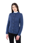 Ladies Aran Cardigan | Blue