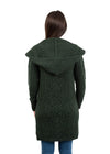 Ladies Classic Long Hooded Cardigan | Army Green