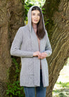 Ladies Classic Long Hooded Cardigan | Grey