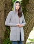 Women's Classic Long Hooded Cardigan - 100% Merino Wool | Grey