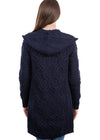 Ladies Classic Long Hooded Cardigan | Navy