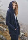 Ladies Classic Long Hooded Cardigan | Navy