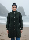 Aran Cable Knit Coat | Army Green