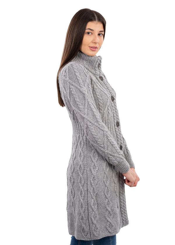 Aran Cable Signature Coat | Grey