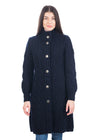 Aran Cable Knit Coat | Navy