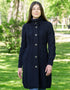 Aran Cable Signature Coat | Navy | 100% Merino Wool | Made in Ireland