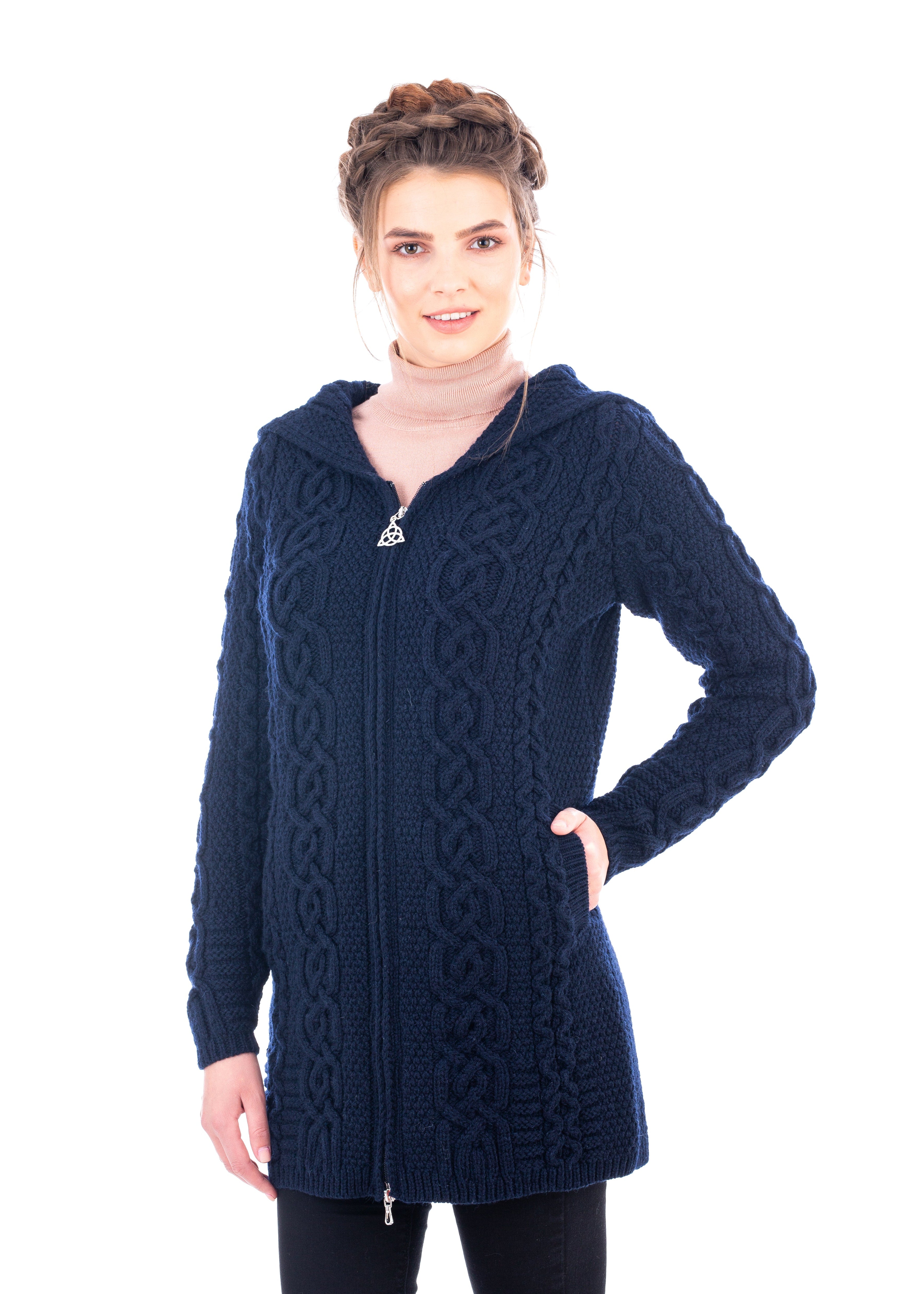Celtic Aran Jacket | Navy