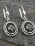 Marcasite Shamrock Connemara Marble Earrings