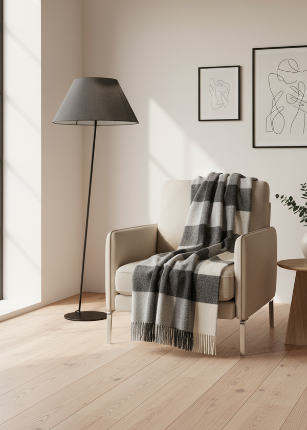 McNutt Wool Blanket | Gray Check
