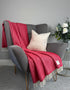 McNutt Holly Red Herringbone Throw | 100% Pure Wool Blanket
