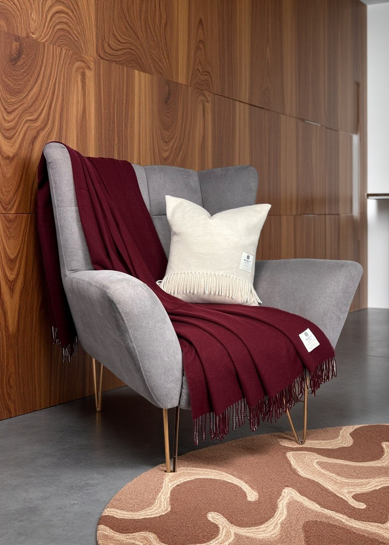 Mcnutt 100% Cashmere Throw | Claret