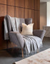 Mcnutt 100% Cashmere Throw | Natural and Dove