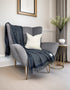 Mcnutt Cashmere Merino Throw | Alpine Navy