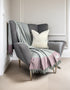 Mcnutt Cashmere Merino Throw | Silver Raspberry Dash