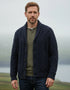 Men's Blue Aran Shawl Collar Cardigan | 100% Merino Wool | Irish Made