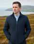 Men's Donegal Full Zip Herringbone Jacket | Navy
