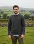 Men's Donegal Wool Curl Neck Sweater | Charcoal