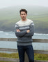 Men's Irish Aran Fairisle Sweater - 100% Merino Wool Cable Knit | Slate