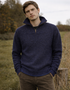Men's Lambswool Quarter Zip Sweater - Navy Marl | IrelandsEye Knitwear