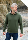 IrelandsEye Men's Zip Sweater | Duck Green
