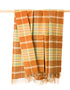 John Hanly Large Lambswool Throw | Orange Rust Plaid