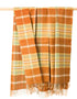 Plaid John Hanly en laine d'agneau grand format | Carreaux orange rouille