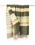 John Hanly Large Lambswool Throw | Green Stripe